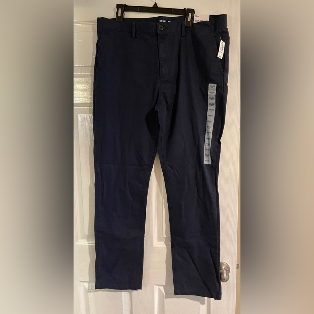 NWT Men’s Old Navy Slim Chino Pants Navy 38x32